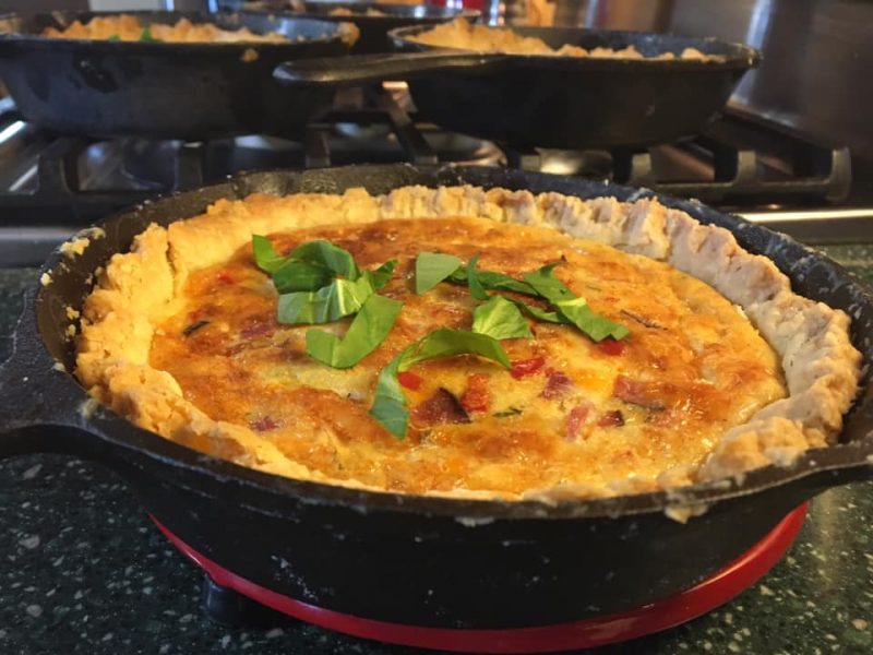 Quiche in a Cast Iron Skillet - Cooking With The Cowboy